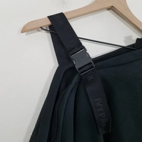 Women's Black Asymmetric Strap Cropped Top Adidas Ivy Park Worn Once - Picture 4 of 9